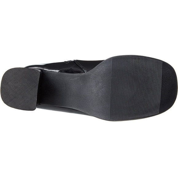 ELLIE Gogo Tall Black Leather Boots Women 9 3 Inch Heel Side Zipper Costume NIB - Picture 3 of 10